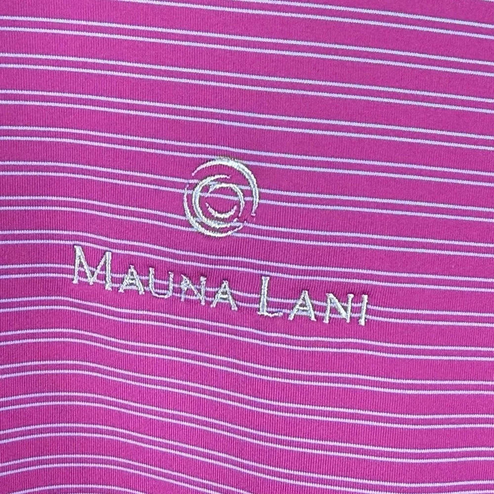 Peter Millar Summer Comfort Mens Medium Mauna Lani LOGO Stripe Pink - Picture 3 of 5